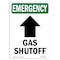 Signmission Safety Sign, OSHA EMERGENCY, 10" Height, Rigid Plastic, Gas Shutoff (Up Arrow), Portrait OS-EM-P-710-V-10506 - alternate 1